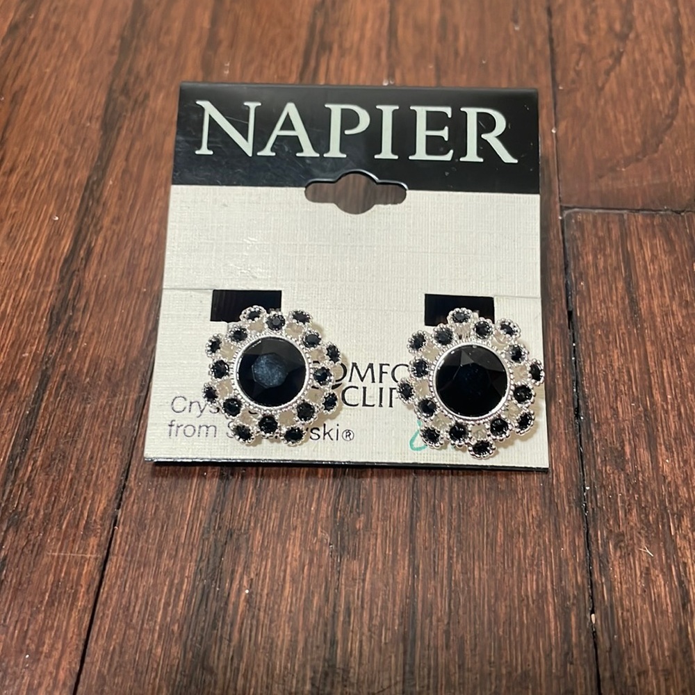 Black Clip on Earrings
